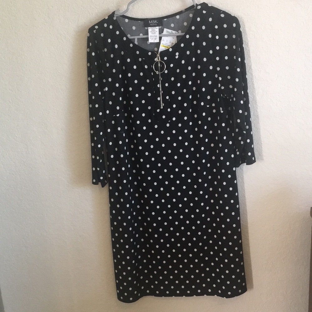 Black and white polka dot dress